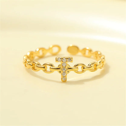 Delicate Diamond Initial Letter Ring