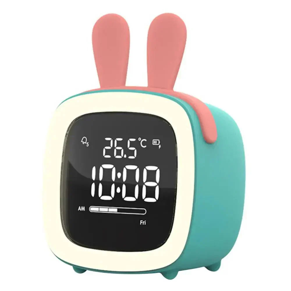 Colorful Bunny LED Clock with Nightlight for Kids Bedrooms
