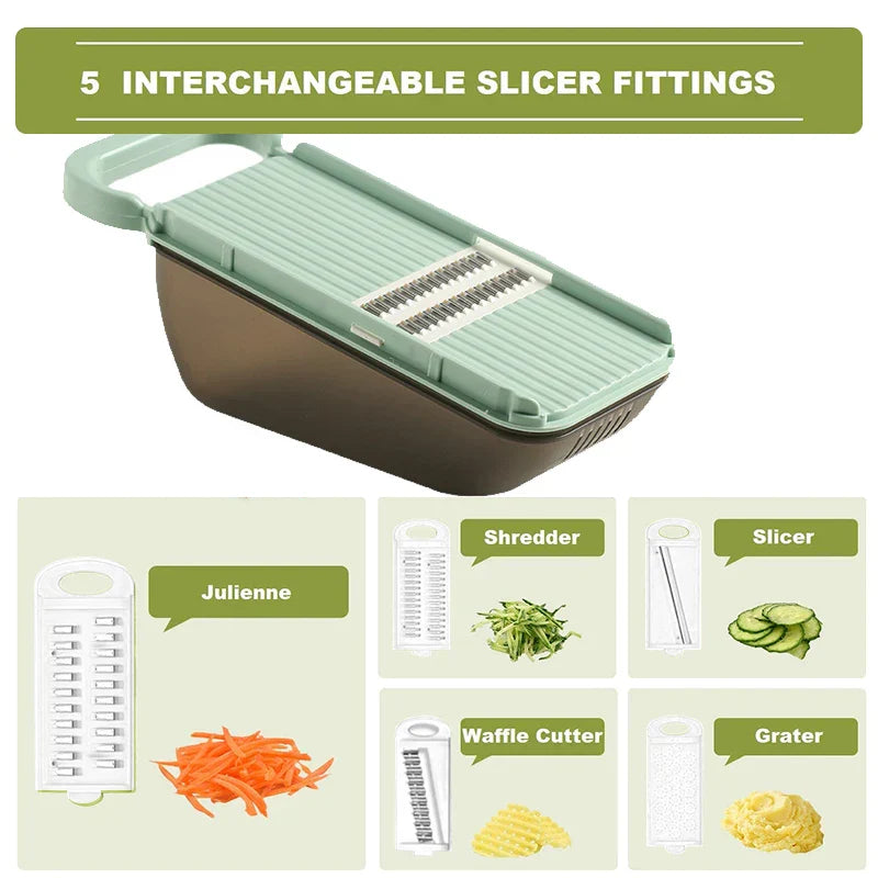 Easy 5-in-1 Vegetable Chopper and Grater Set