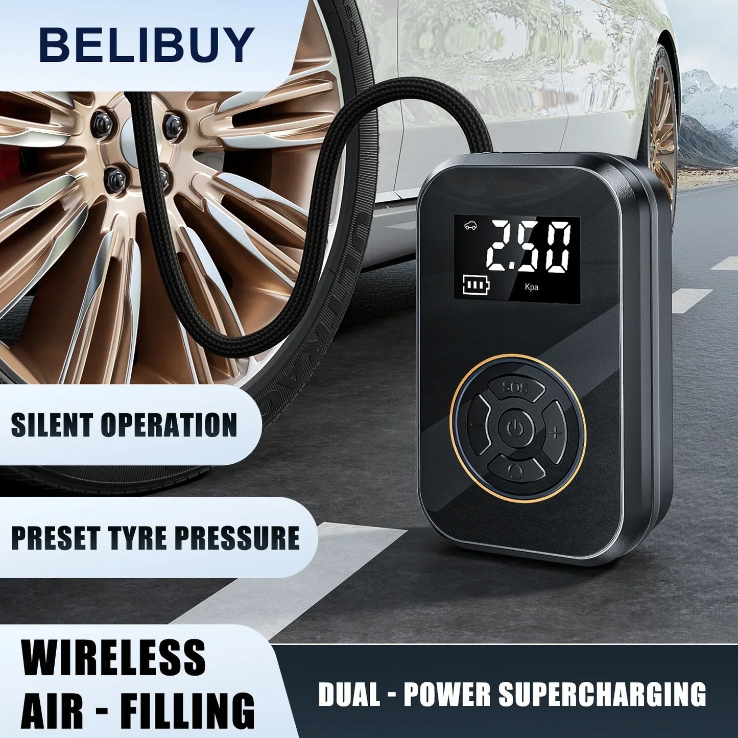 Portable Wireless Air Compressor Power Bank