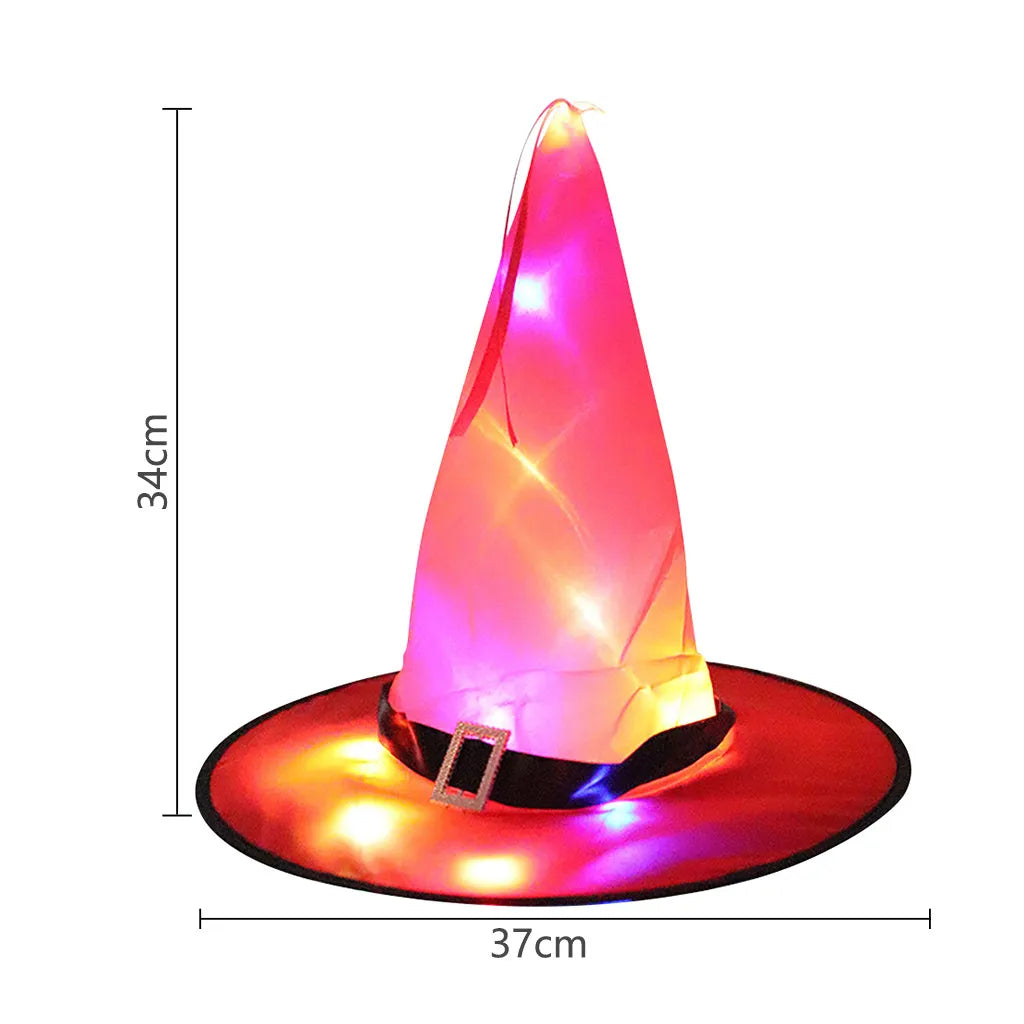 Spooky Glow Witch Hat for Kids and Adults Halloween Costume