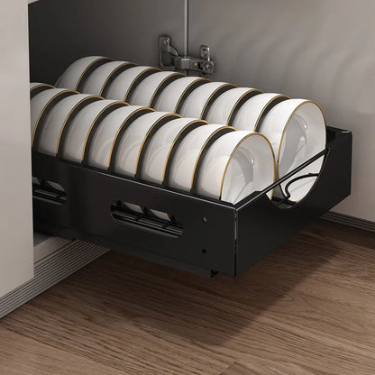 Space Saving Under Cabinet Dish Storage Rack