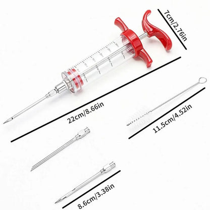 Easy BBQ Meat Injector with Stainless Steel Tips
