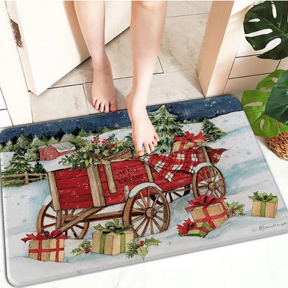 Holiday Cheer Christmas Door Mat