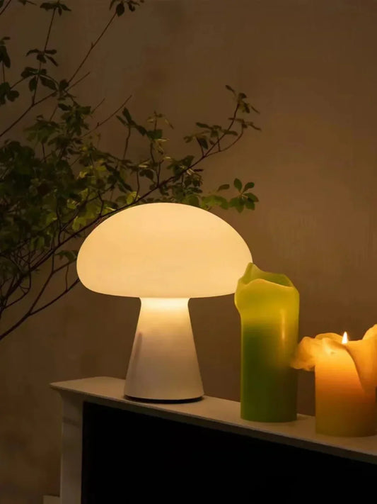 Classic White Ceramic Mushroom Table Lamp - Befez