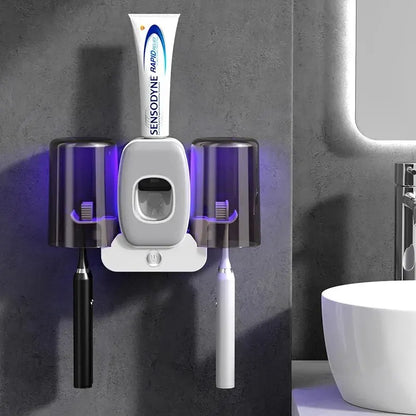 UV Toothbrush Sanitizer with Automatic Dispenser