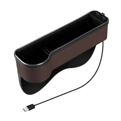 Car Storage Box with USB Charger and LED Light
