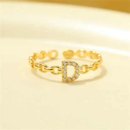 Delicate Diamond Initial Letter Ring