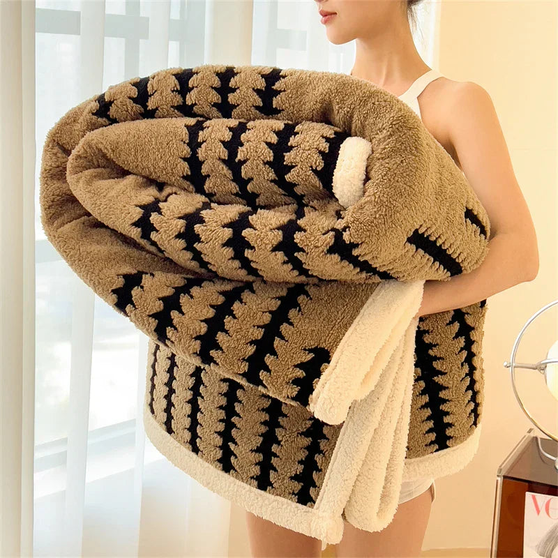 Plush Soft Fleece Blanket for Bed and Sofa