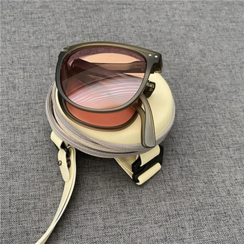 Stylish UV Protection Folding Clear Lens Sunglasses - Befez