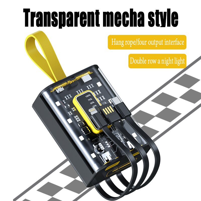 Clear Fast Charging Portable Power Bank