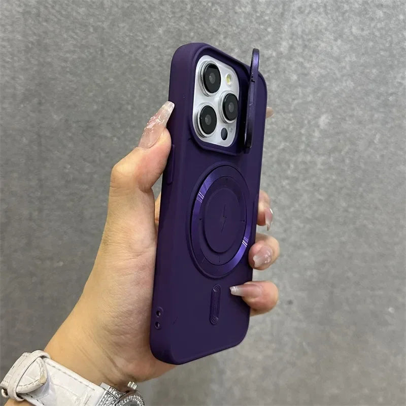 Slim Magnetic iPhone Lens Case with Soft Wrist Strap