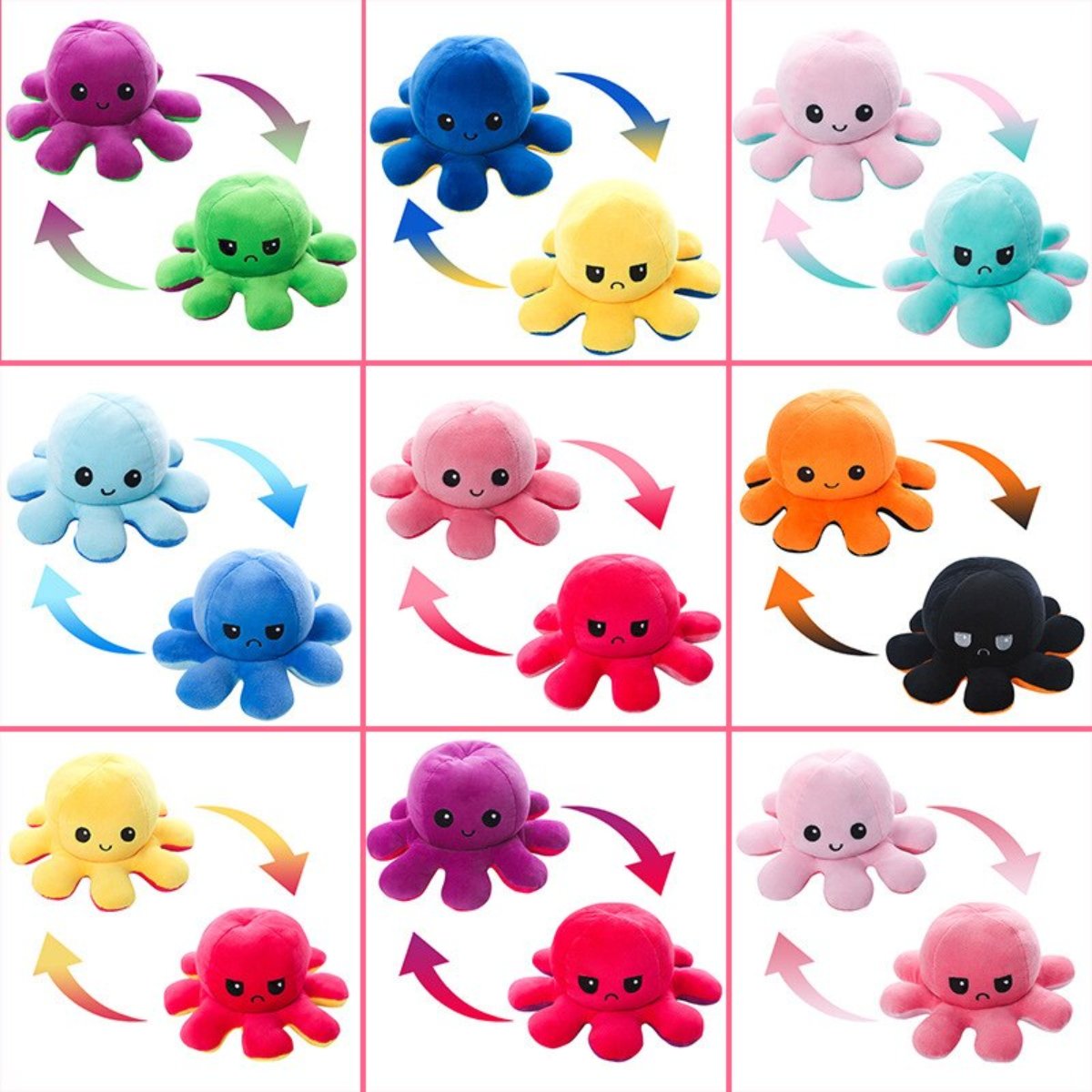Cute Octopus Plush Toy with 2 Faces