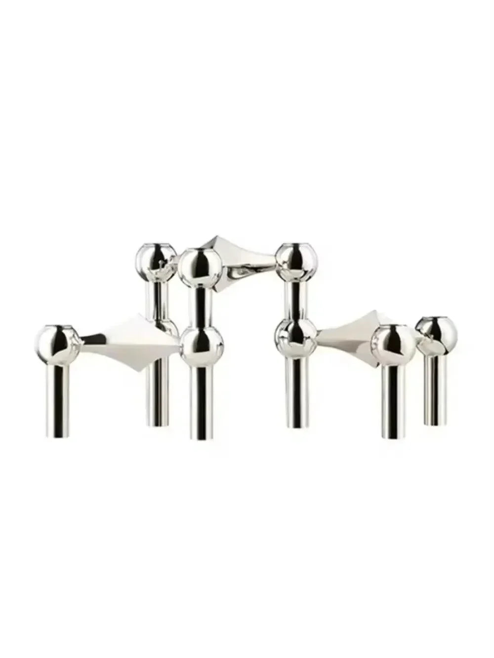 Contemporary Metal Candle Holder – Sleek Silver Candle Stand