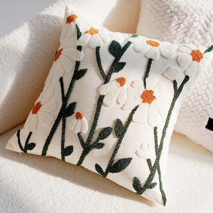 Colorful Floral Rabbit Pillow Cover