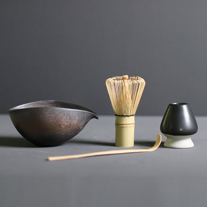 Traditional Japanese Matcha Tea Set with Whisk & Bowl