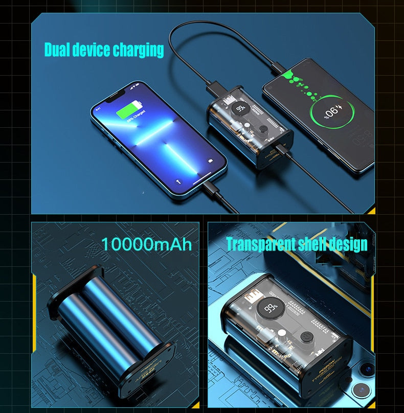 Compact LED Transparent Portable Charger