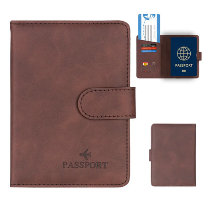 Premium RFID Passport Holder in Genuine Leather Style