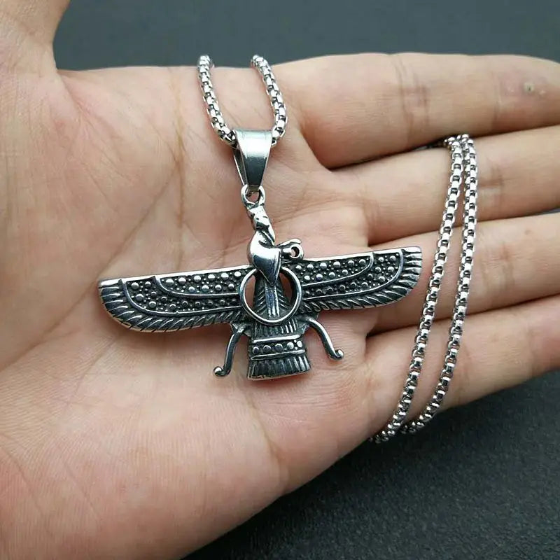 Unique Faravahar Symbol Pendant Necklace
