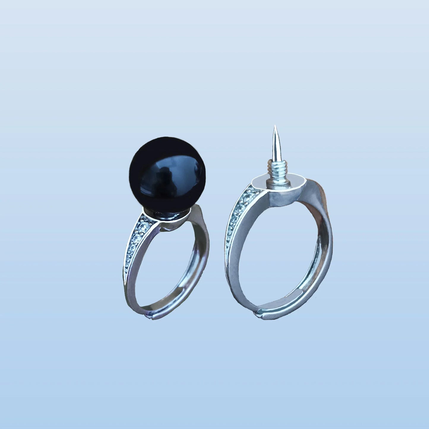 Covert Black Onyx Secret Blade Ring