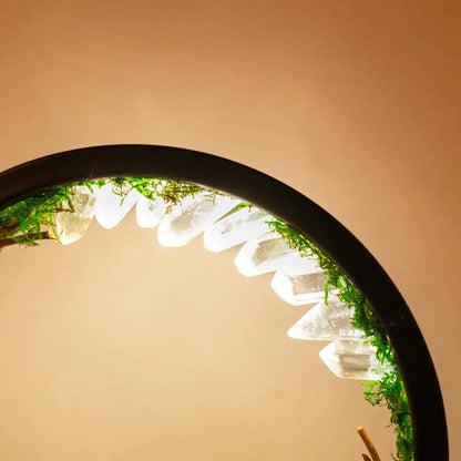 Beautiful Night Lamp with Green Crystal Accent