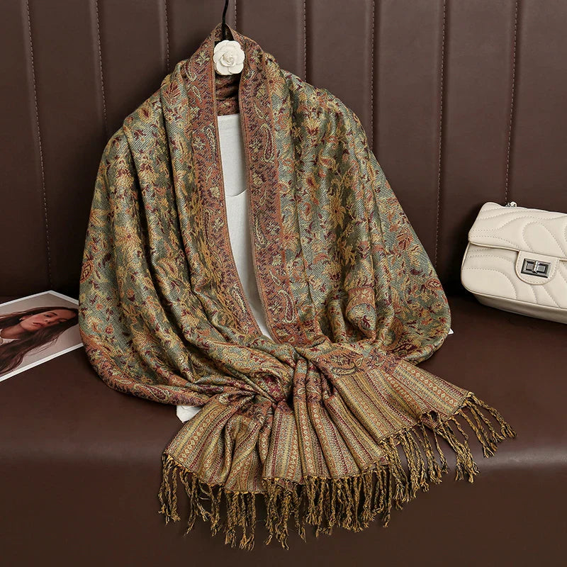 Soft Cashmere Women's Scarf Luxury Warm Print