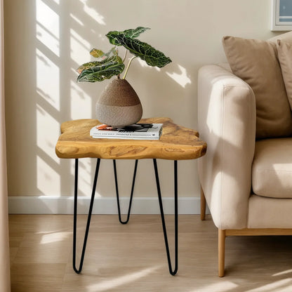 Rustic Wood End Table