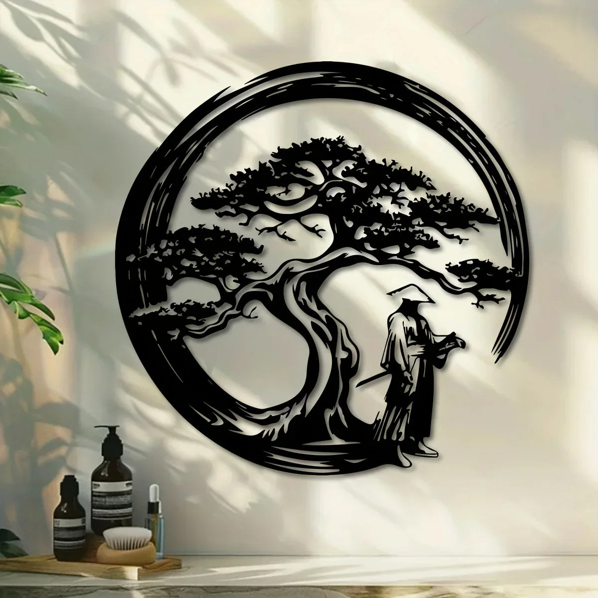 Asian Inspired Metal Wall Art Bonsai Tree Decoration - Befez