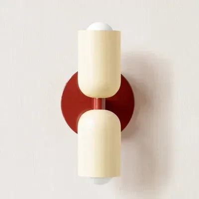 Simple LED Wall Light Cream Double Header Lamp