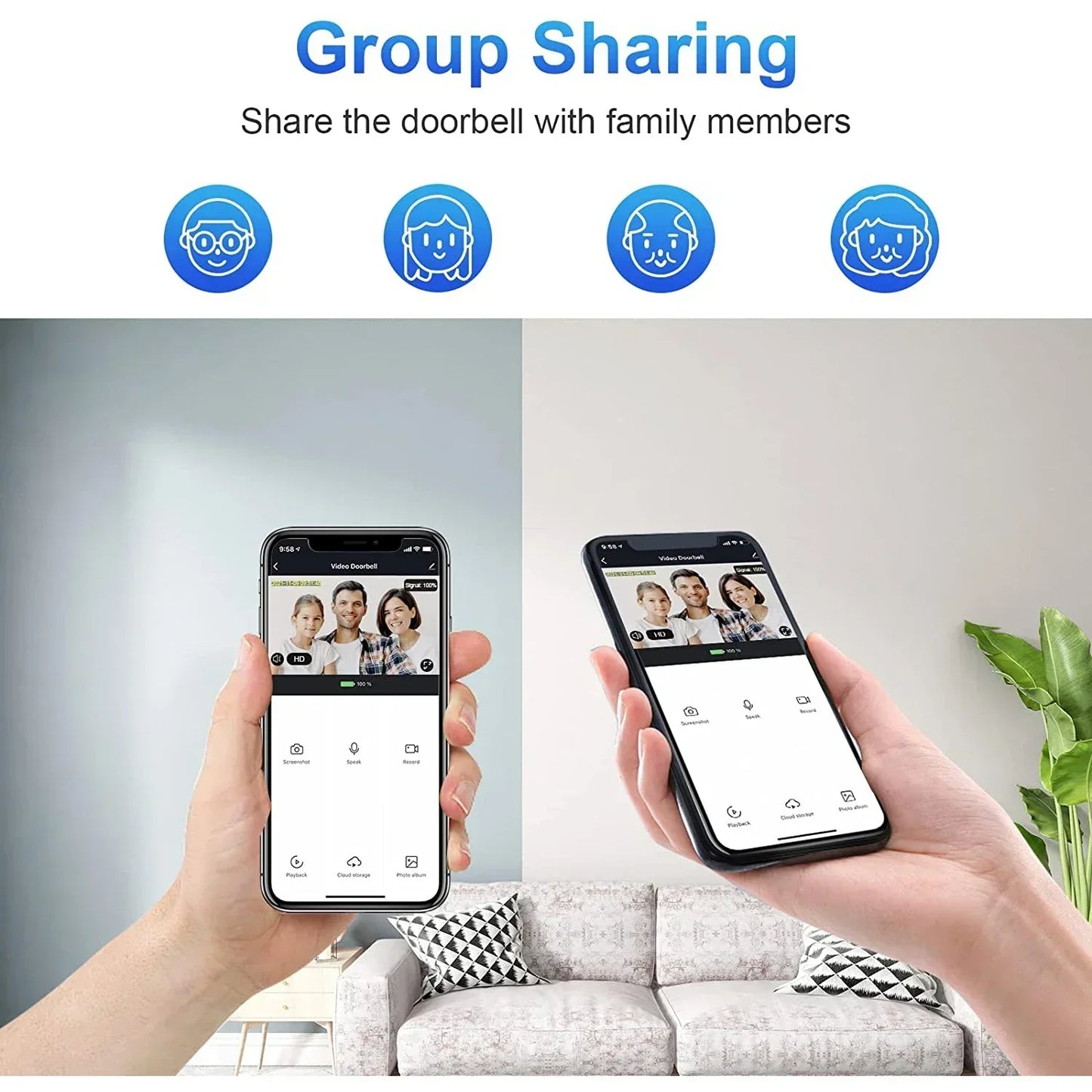 Wireless Smart Doorbell Camera with Night Vision