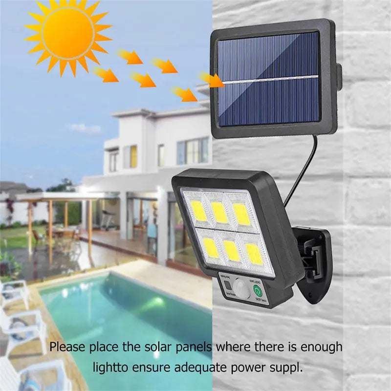 Outdoor Solar Motion Sensor Light with 72 LEDs & Remote