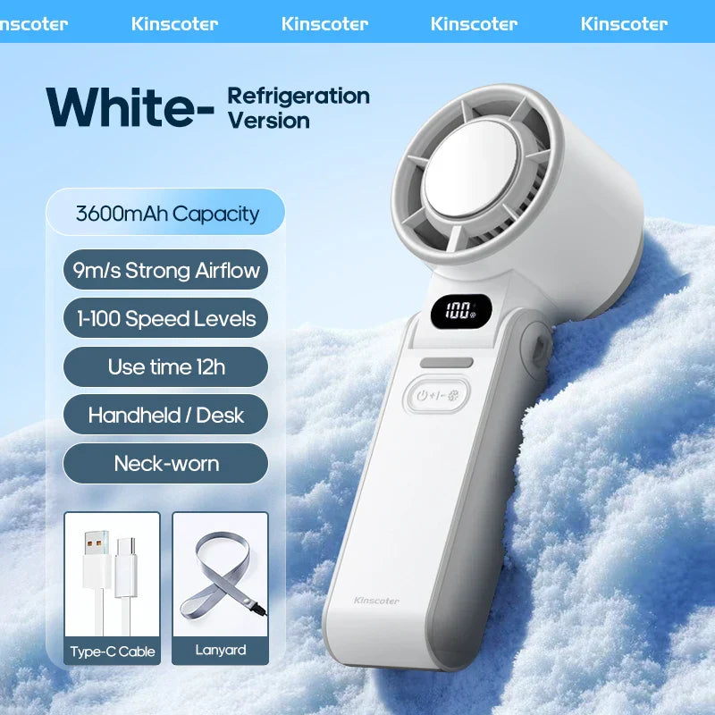 Portable Rechargeable Fan with 100 Speed Settings