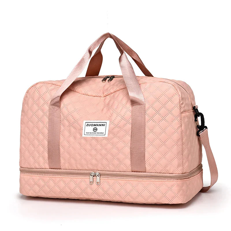 Portable Travel Duffel Bag with Separate Shoe Pocket