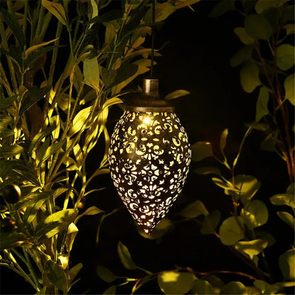 Solar Powered Metal Garden Lamp Outdoor Drop Design