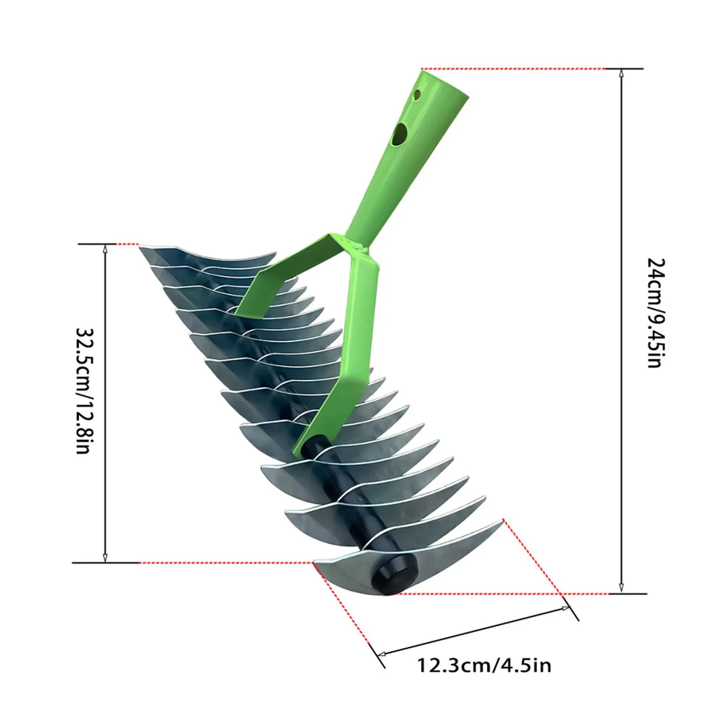 Garden Rake Head Stainless Steel Curved Tines Lawn Aerator - Befez