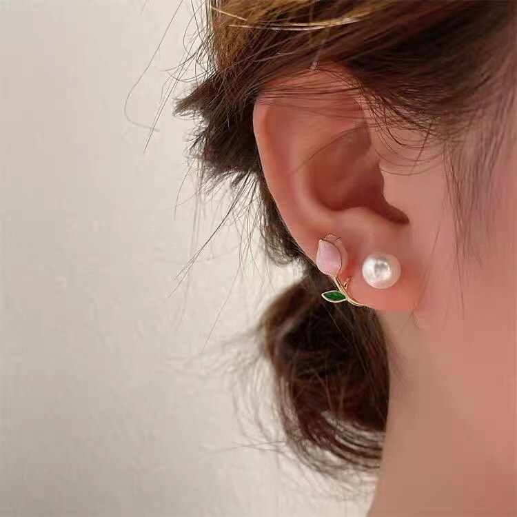 Pretty Floral Heart Drop Earrings