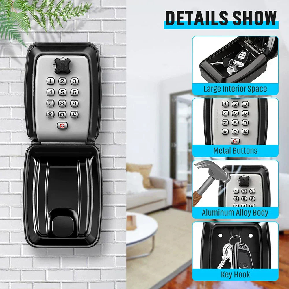 Secure Outdoor Key Lock Box with Combination Lock
