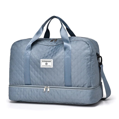 Portable Travel Duffel Bag with Separate Shoe Pocket