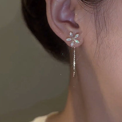 Beautiful Floral Drop Chain Earrings