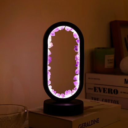 Purple Crystal Table Lamp