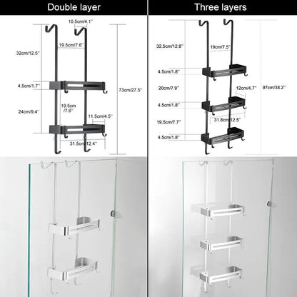 Easy Install Double Layer Shower Caddy Rack