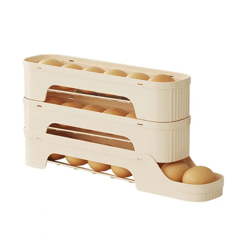 Clear 4-Tier Rolling Egg Storage Container
