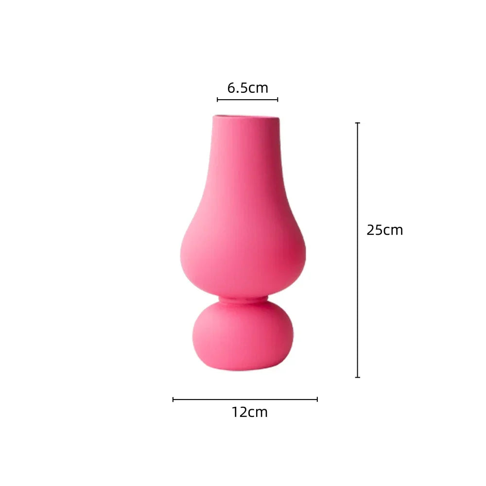 Bright Red Porcelain Flower Vase