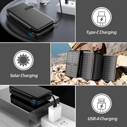 Portable Solar Charger 43800mAh Fast Charge Power Bank