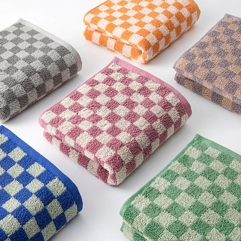 Plaid Absorbent Bathroom Towels