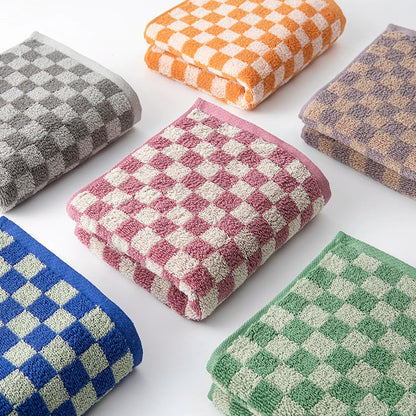 Plaid Absorbent Bathroom Towels