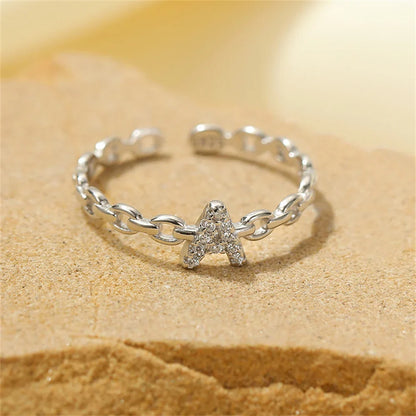 Delicate Diamond Initial Letter Ring