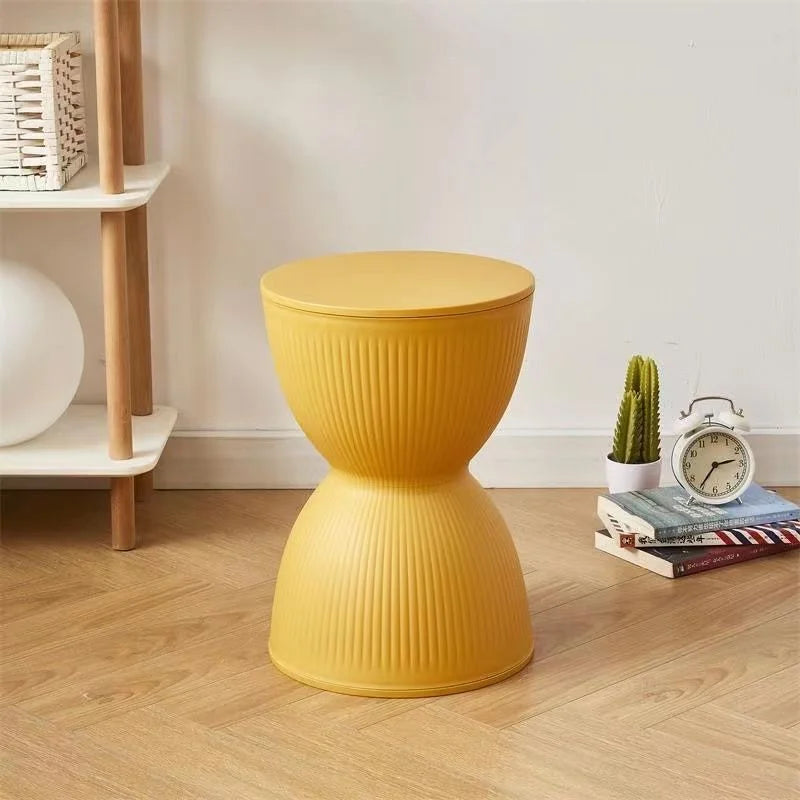 Modern Slim Side Table with Unique Hourglass Shape