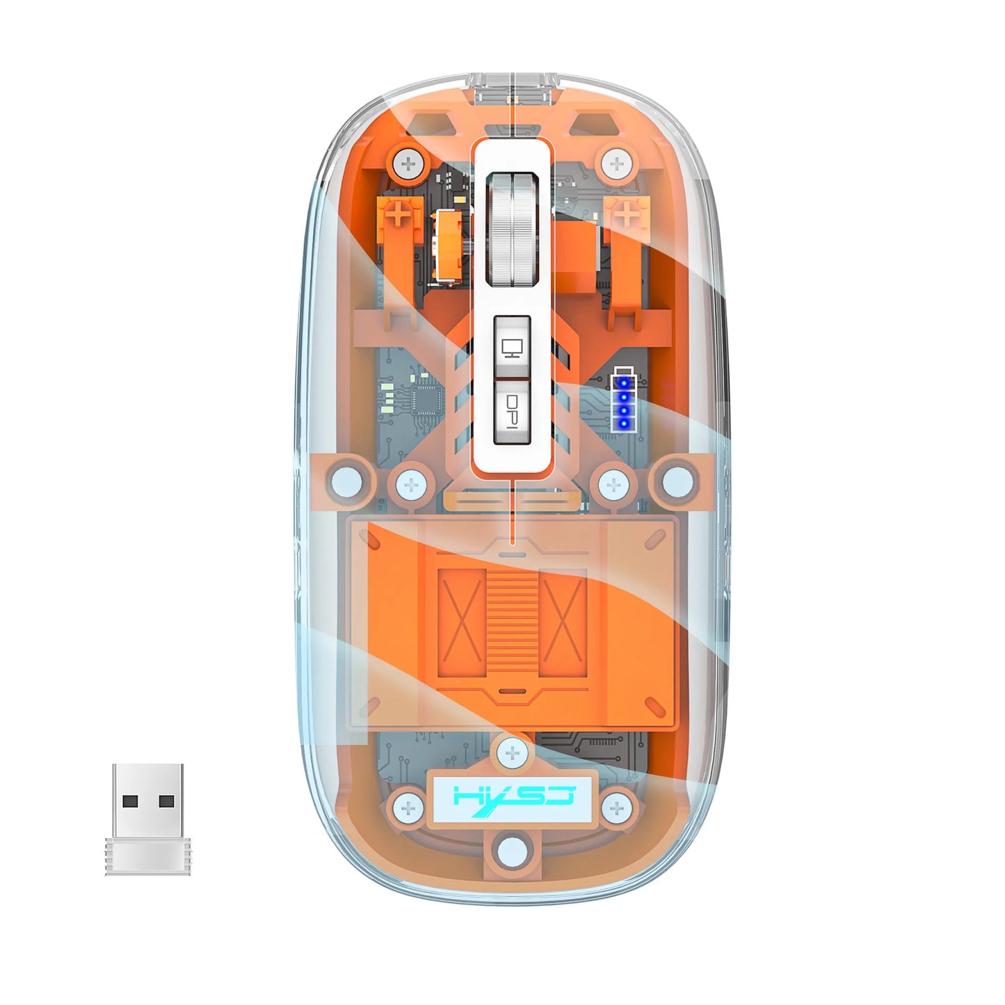 Clear Wireless Computer Mouse