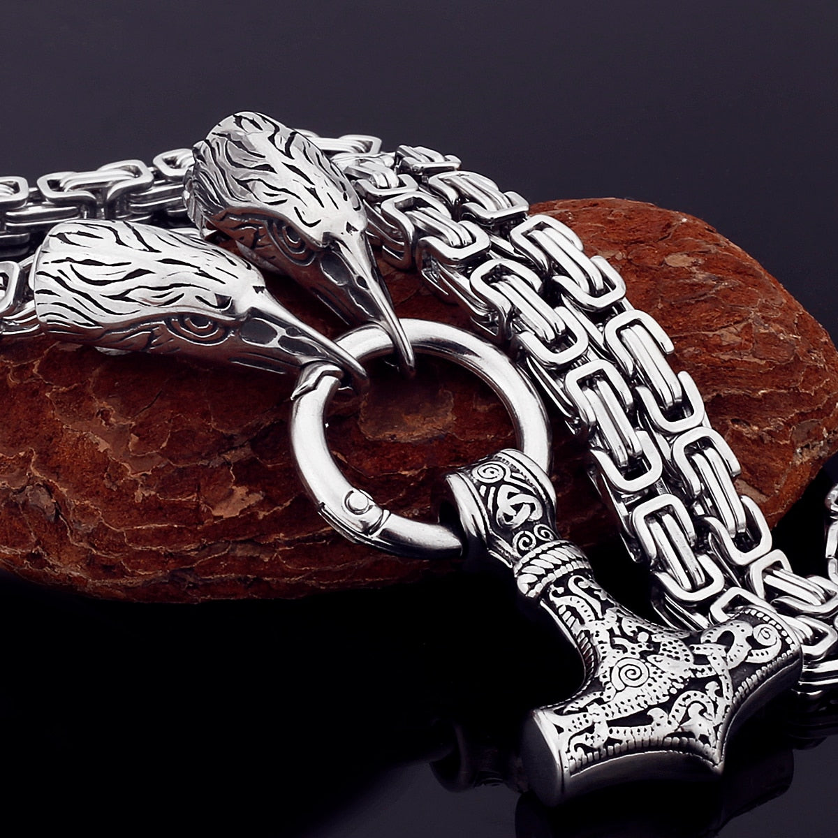 Strong Viking Wolf Pendant Stainless Steel Necklace